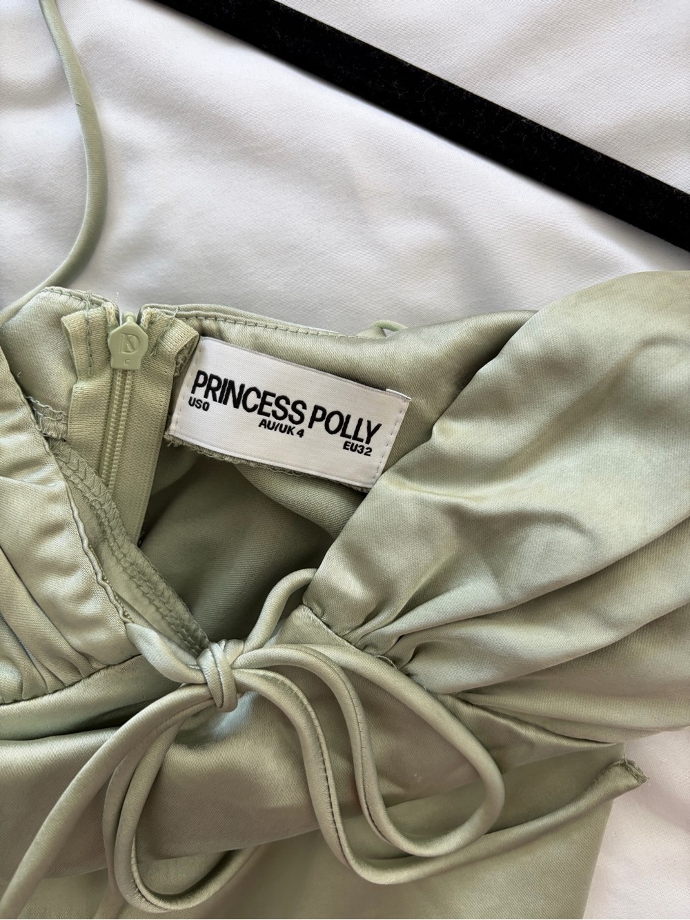 Princess Polly Sage Green Satin Slip Chemise - Picture 5 of 5